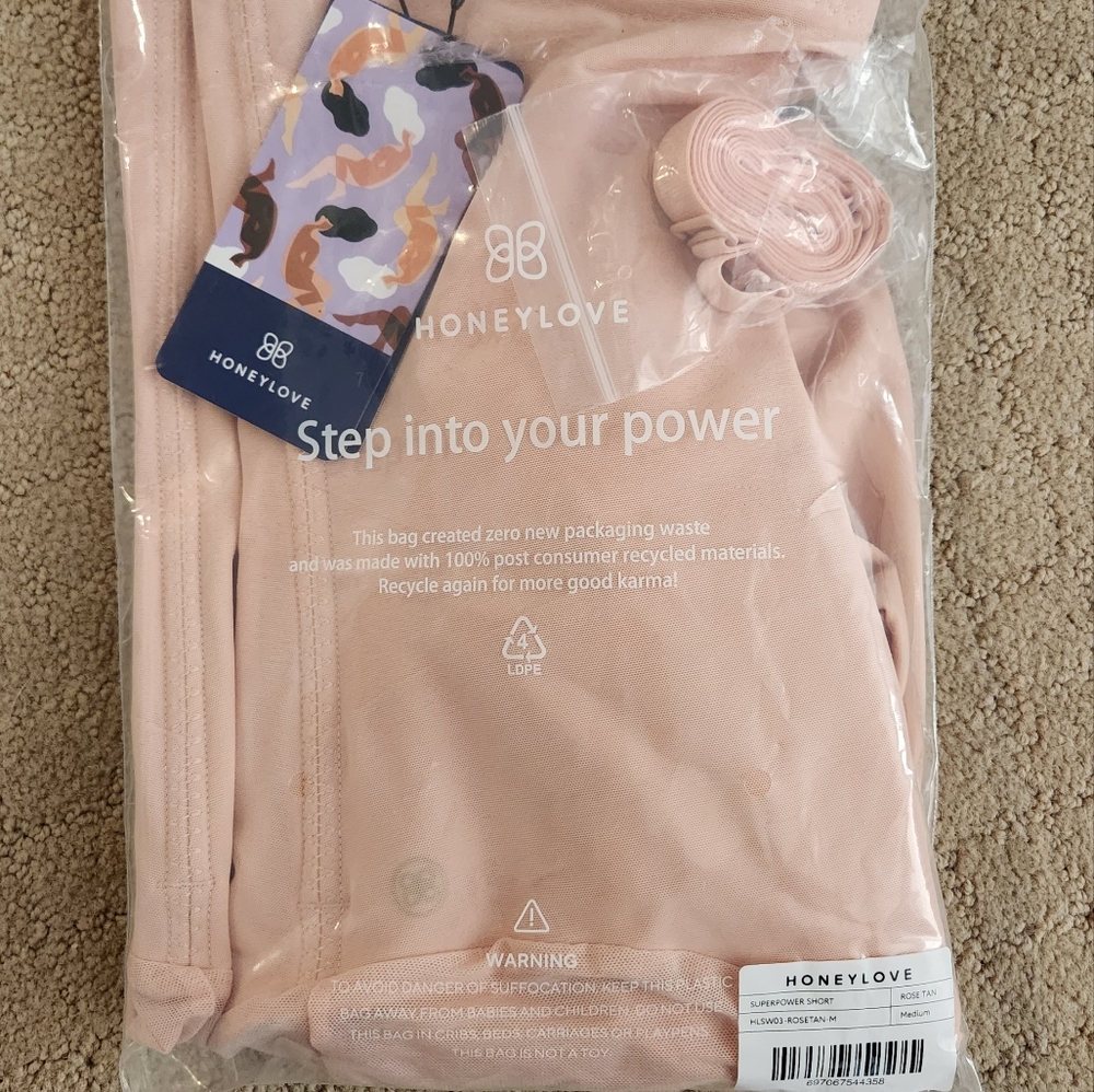 Honeylove Superpower Short size medium rose tan colorway NWT